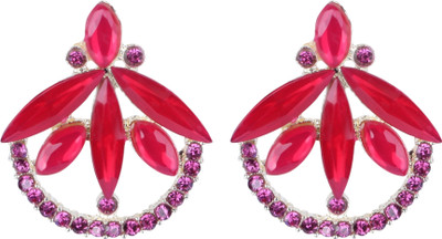 DEGHLAM DEGHLAM Alloy Red Earrings stone For Women & Girls Brass Drops & Danglers Cubic Zirconia Alloy Stud Earring