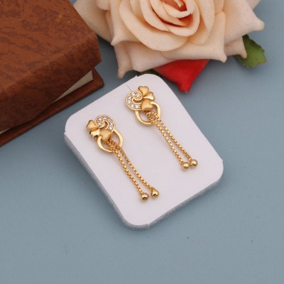 BELWICK High Gold Fancy Earring For Woman Diamond Brass Plug Earring