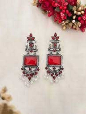 Sangria Silver Plated Earring for Women & Girls Diamond Brass Drops & Danglers