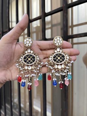 Alasca Gold Plated Earring for Women & Girls Diamond Brass Drops & Danglers