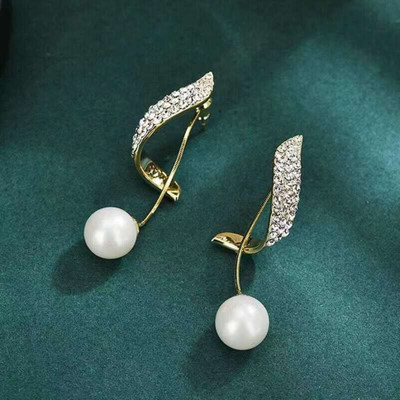 DESTINY JEWEL'S New Trend Korean Style Rhinestone Tassel Long Two Ways To Wear Earrings Set Cubic Zirconia, Pearl Alloy, Brass Stud Earring