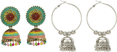 OKU 1 Combo of 2 Pair Earring for Women Girl for Party & Daily Use Alloy Chandbali Earring