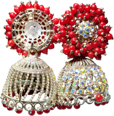 Mahara Beads Drop Traditional Jhumka Earring For Women Beads Alloy Jhumki Earring