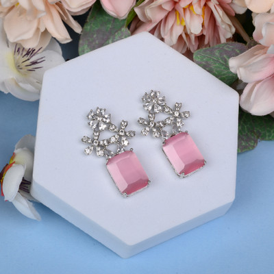 KD JEWELLERS Brass Perfect Earrings| Gift for Girlfriend Zircon Brass Earring Set