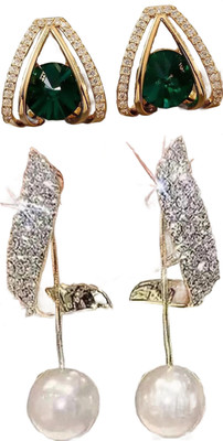 SVENT Combo Earing | Pearl Earrings Trendy | Party & Casual Jewelry for Women & Girls Alloy Earring Set