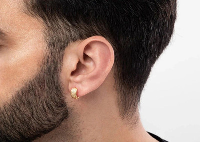 JRISSY Earrings Gold Hoop Earring For Man and Boys Alloy Stud Earring