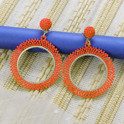 Vientiq Boho Bead Orange Earring Designer Delicate Earring for Women & Girls Alloy Drops & Danglers