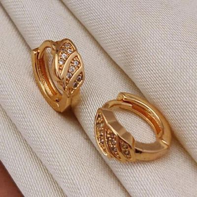 TULSI ENTERPRISE Gold Plated Huggie Earrings for Women & Girls (Pack of 1 Pair) Brass Huggie Earring