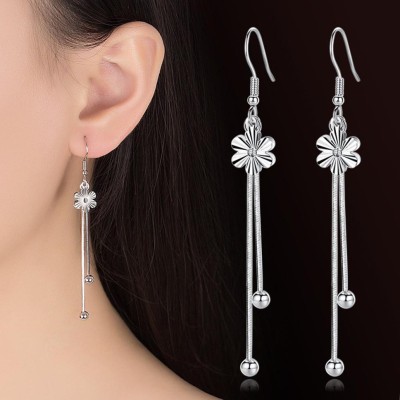 MYKI Dazzling Sterling Silver Flower Dangle Earring For Women & Girls Swarovski Zirconia Sterling Silver Drops & Danglers