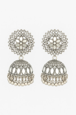 SHINGAR Florel jhumki Brass, Glass, Metal Stud Earring, Hoop Earring, Chandbali Earring, Ear Thread, Jhumki Earring, Earring Set