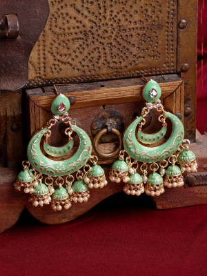 Shining Diva Latest Stylish Traditional Jhumka/Jhumki Earrings Pearl Metal Jhumki Earring