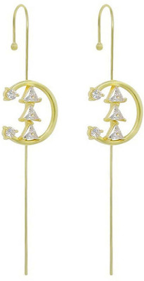Vembley Modern Pack Of 2 Gold Plated Zircon Studded Ear Cuff for Girls/Women Alloy Cuff Earring