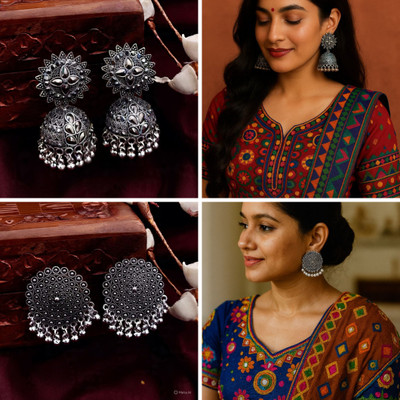 Mellisea ER-GL-002 Alloy, Brass Drops & Danglers, Hoop Earring, Huggie Earring, Jhumki Earring, Earring Set