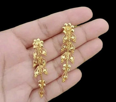 SATYASRI 1gram chidambaram micro gold plated earrings for women's and girls Copper Drops & Danglers