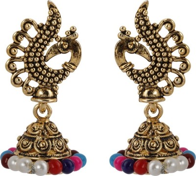SILVER SHINE Attractive Peacock Alloy Jhumki Earring