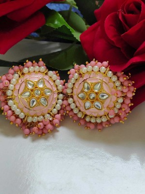 Arihant Creations Beautiful big size kundan studs Brass Stud Earring