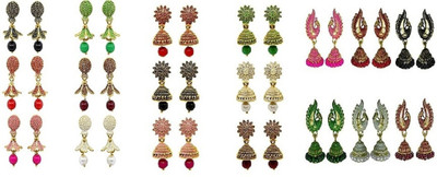 JMBW INTERNATIONAL small drop earring combo Agate Alloy Stud Earring