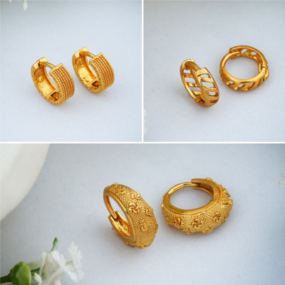 Weroxa Combo of 3 Brass Hoop Earring