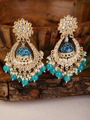 Shining Diva Latest Stylish Traditional Kundan Earrings Pearl Metal Jhumki Earring