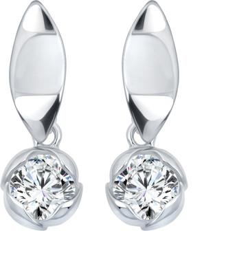 Vivaana Daisy Flower Solitaire CZ Rhodium Plated earring for Girls Cubic Zirconia Alloy Drops & Danglers