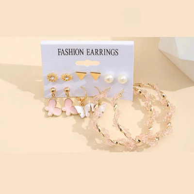 Zaphariq Korean Silver Studded Chain Tassels Ear Cuff Earrings For Women/Girls Crystal Alloy Hoop Earring