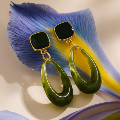 zarevia ZAREVIA Bow Pearl Drop Earrings for Women & Girls Sea Green Copper Drops & Danglers