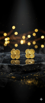 GSH Elegant Clover-Shaped Stud Earrings Stainless Steel Stud Earring