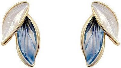 ADORNITY Stylish Leaf Design Stud Earrings For Women Girls Western Jewellery Stainless Steel Stud Earring