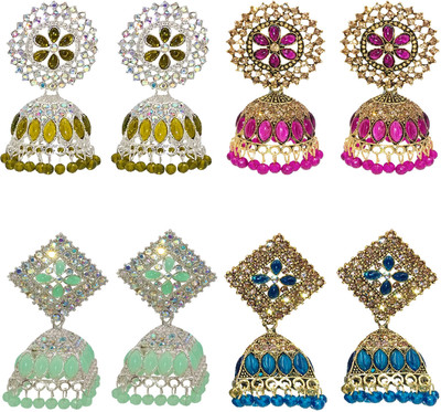 Malana Merino Earrings Fancy Fashion Jewellery Jhumka for Women Girls Jhumki Combo of 4 Gifts Alloy Jhumki Earring