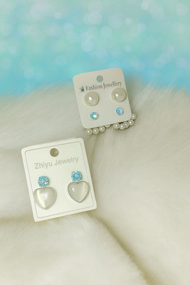 Khushi's collections KC-ER-COMBO-05 Pearl Alloy Stud Earring, Earring Set