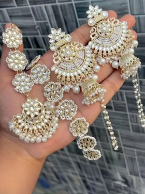 sonaleshvar New Stylish Set+Maangtika For Women And Girls Alloy Stud Earring