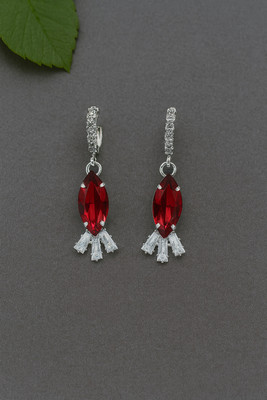 Mini Bits & Crafts Red Elegance Statement Earrings Alloy Jhumki Earring