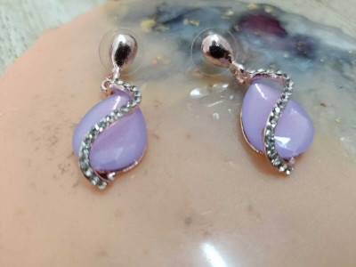 pamposh DazzleDrop Rose Gold Earrings – Fashion & Festive Wear Crystal Alloy Drops & Danglers