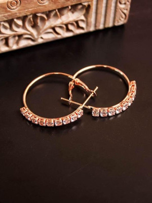 Dressberry Rose Gold-Plated Hoop Earrings Brass Hoop Earring