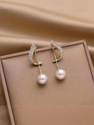 Dressberry Korean Beautiful Pearl Wing Stud Earrings 2Pcs/Set Pearl Alloy Stud Earring