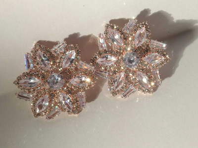 Surabhi Trading rose gold stylish earrings Crystal Metal Rhinestone Studs