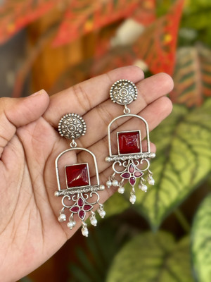 Naman Arts Beautiful Unique Pair of Stone Earring by Naman Arts Brass Drops & Danglers