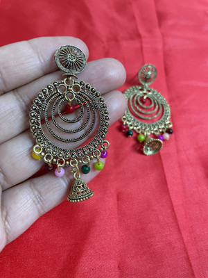 Fashion Paradise Golden Multicolor Oxidised Earring set Alloy Earring Set