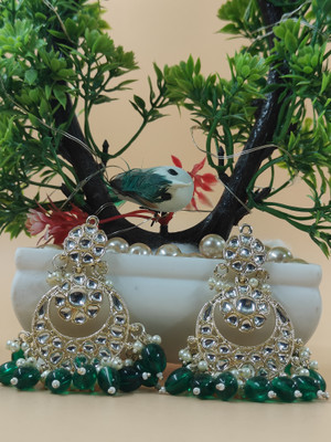 jiyanshi fashion Gold Plated Traditional Handcrafted Ethnic Earrings for Women/Girls Pearl Alloy Drops & Danglers
