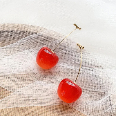 Exotique Cherry Earrings Korean Earrings Cherry For Women Red Colour Bts Collections Acrylic Drops & Danglers