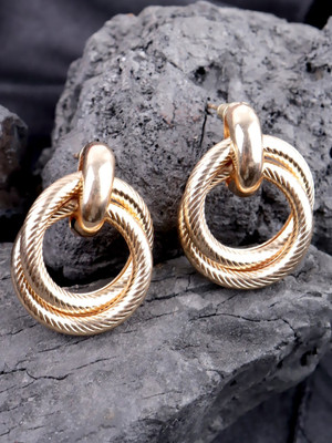 krelin Gold-Plated Circular Drop Earrings Alloy Drops & Danglers