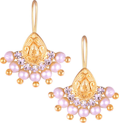 VIGHNAHARTA Alloy Bugadi and Pearl and CZ stone White color For Women and Girls Pearl Alloy, Brass Cuff Earring