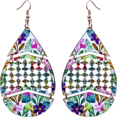 kirfiz Stylish Designer Light Weight Wooden Earrings For Girls and Women Wood Drops & Danglers