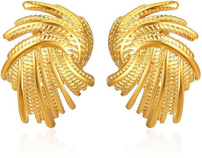 DiegoEnterpris Stainless steel Earrings with 18 k gold platin Alloy Earring Set