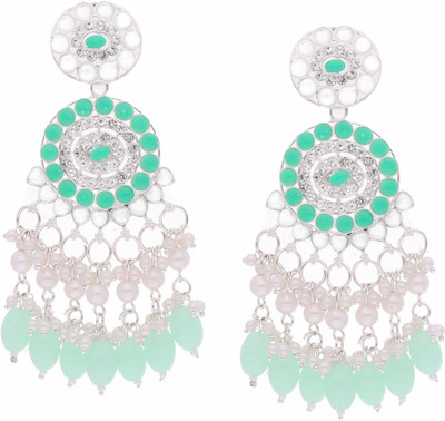 Alasca Silver Plated Earring for Women & Girls Diamond Brass Drops & Danglers