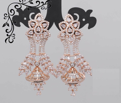 Manuvi Jewels American Diamond(AD) Earrings Cubic Zirconia Alloy Stud Earring