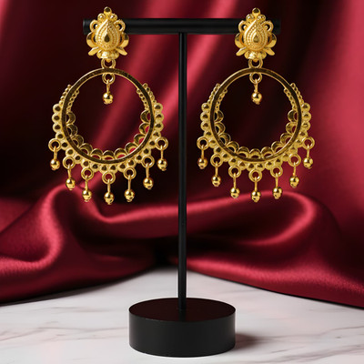 Dimpal Antique Gold Bali Earrings Brass Chandbali Earring