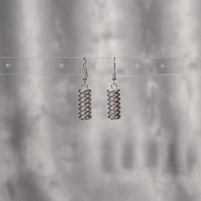CRYSTALGLOW Silver Spiral Coil Drop Earrings Metal Drops & Danglers