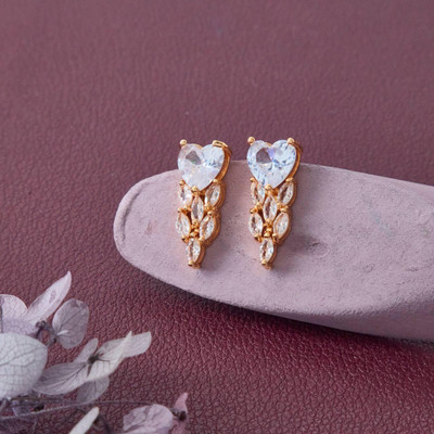 topshop TS 169 Cubic Zirconia, Diamond Brass Stud Earring