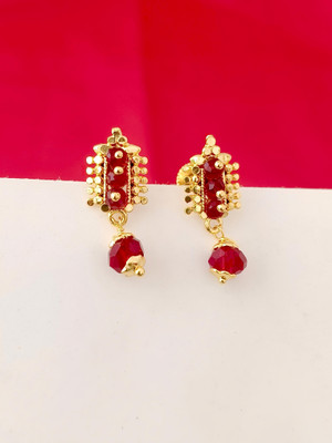 KAKOSHI IMITATION WOMEN STUD Ruby Brass Stud Earring
